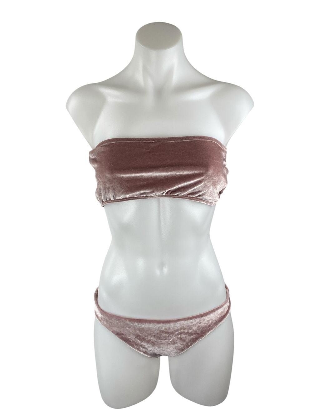 Sauipe Velvet Velour Giovanna Bandeau Tube Jenna Bikini Summer Swimwear Set Sz M